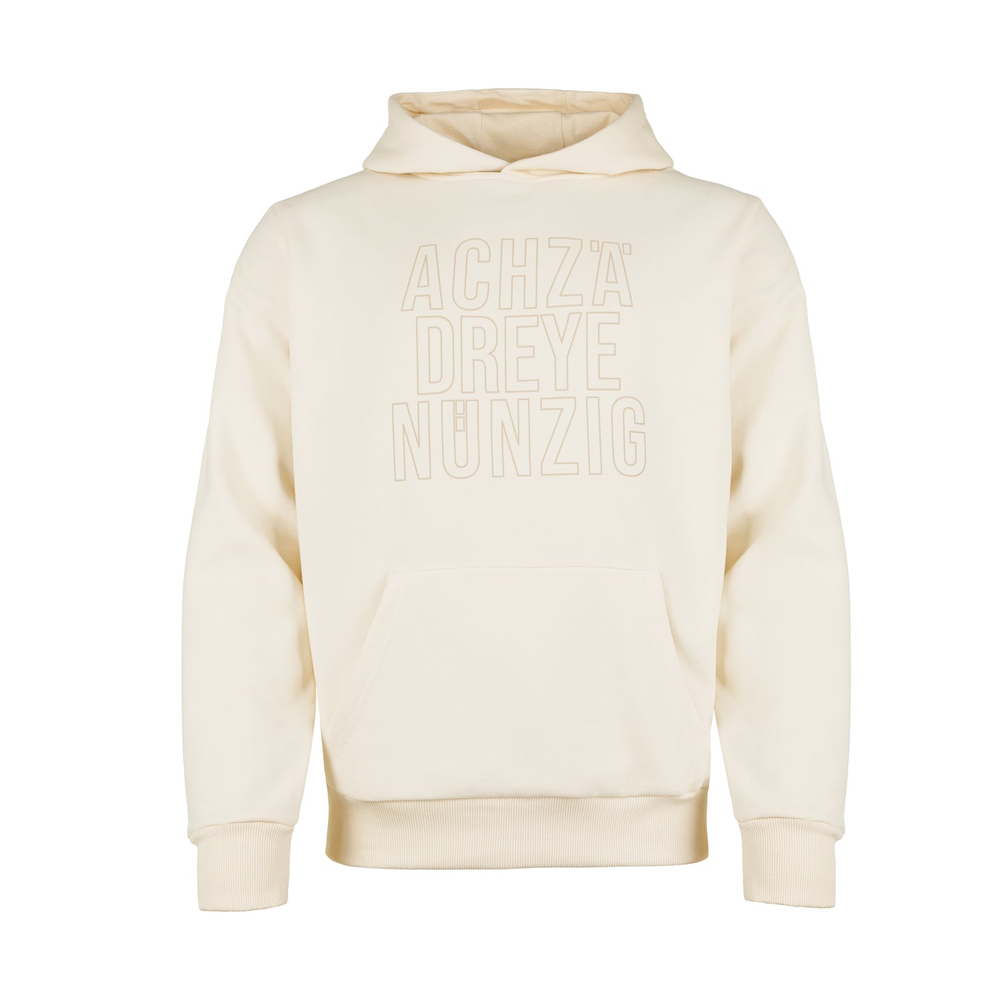 Hoodie Achzädreyenünzig beige
