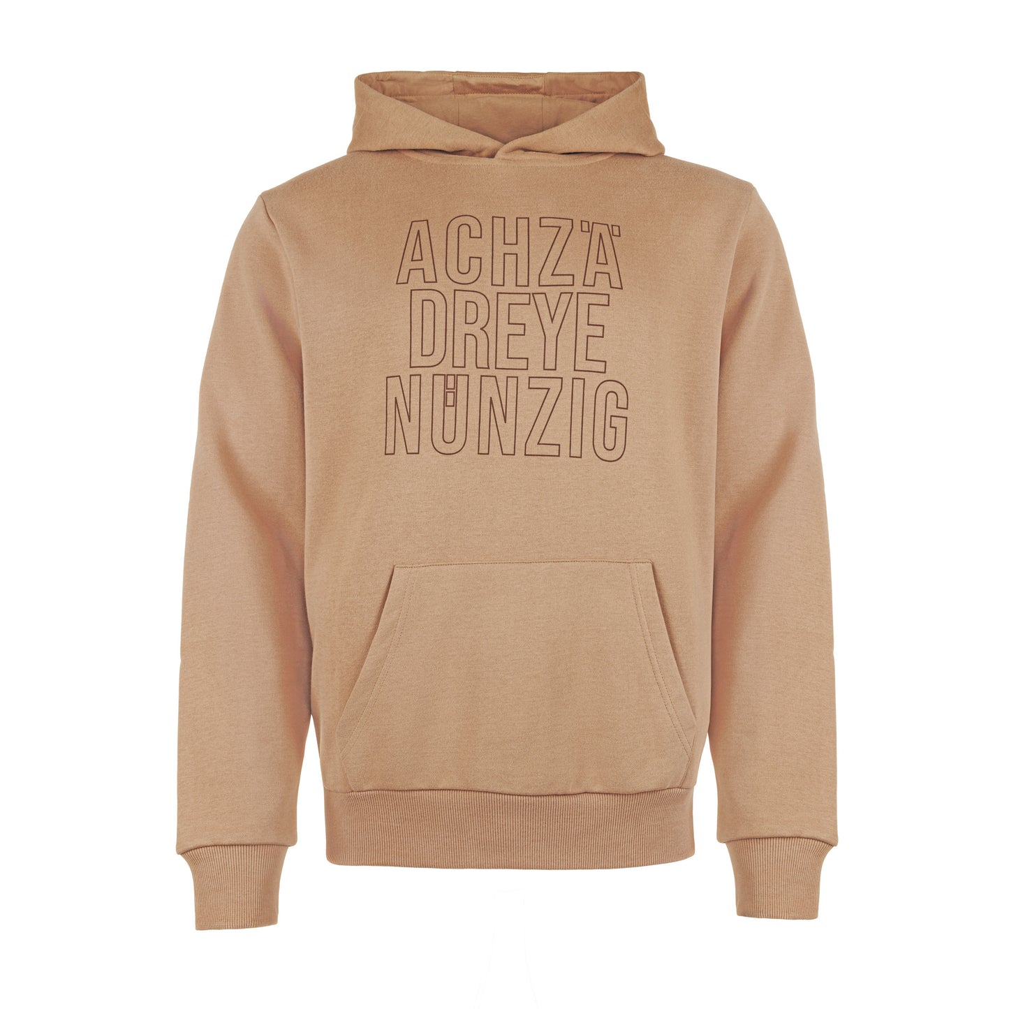 Hoodie Achzädreyenünzig braun
