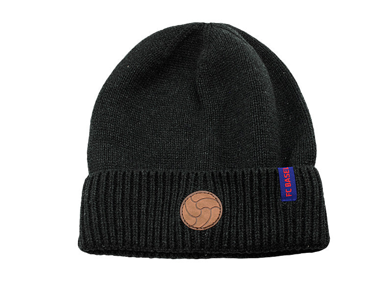Kinder-Beanie grau mit Logoball-Badge