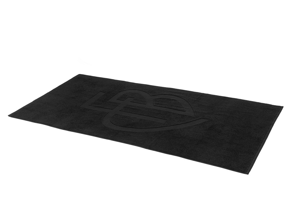 Duschtuch schwarz Monogramm
