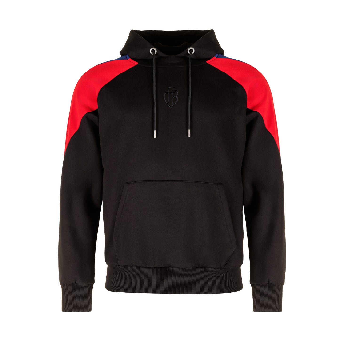 Hoodie schwarz / rotblau