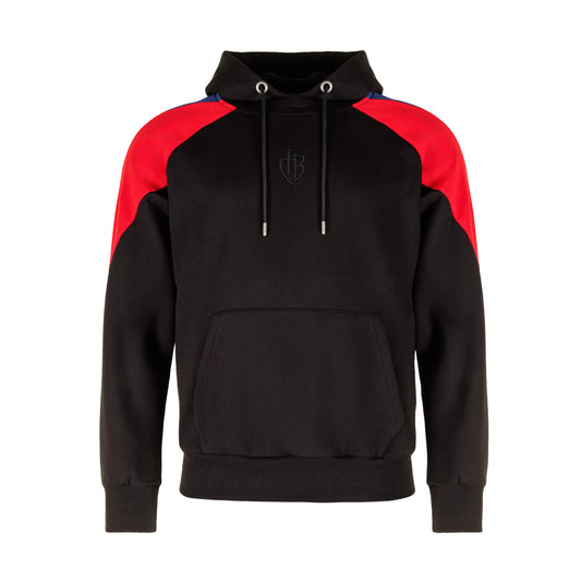 Hoodie schwarz / rotblau