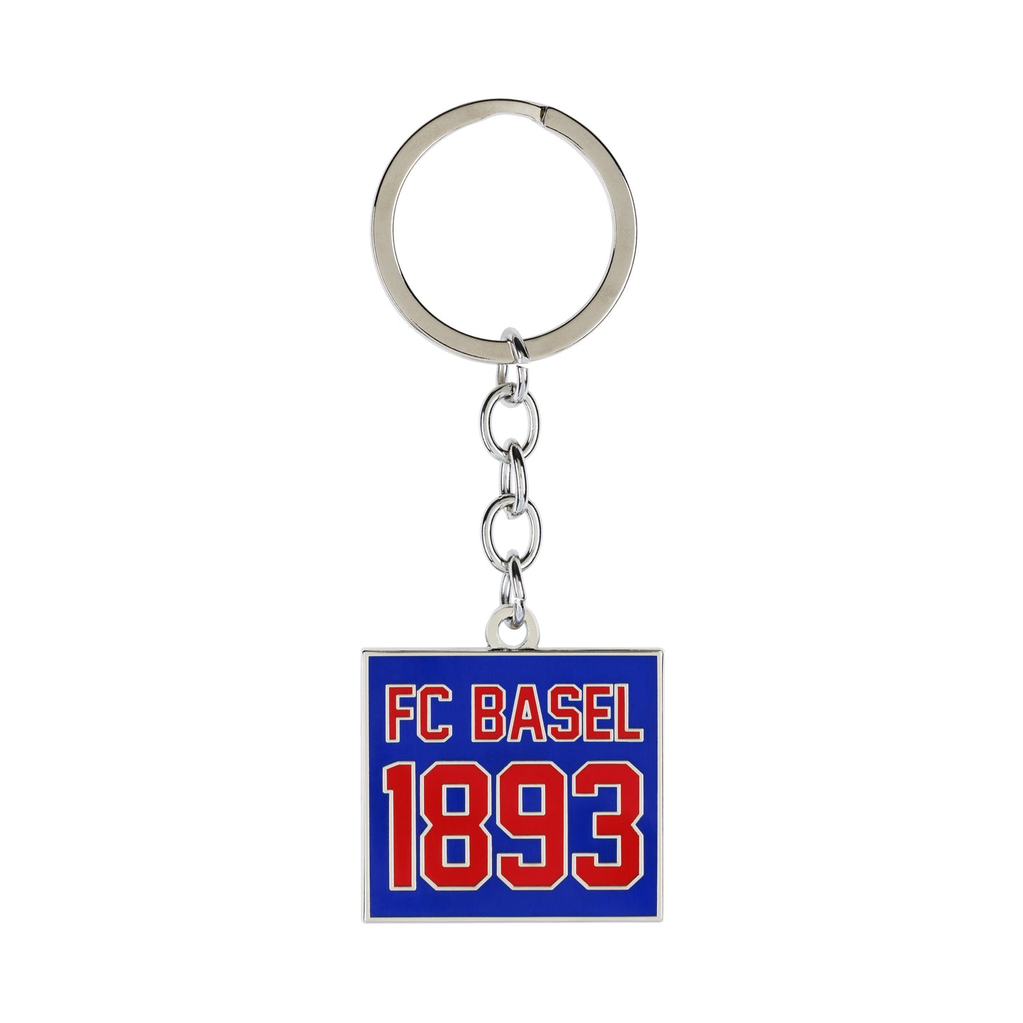 Schlüsselanhänger rotblau silber