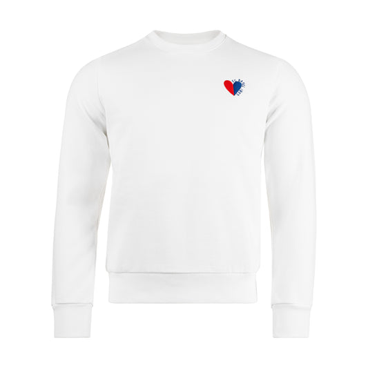 Sweater Damen Herz off white