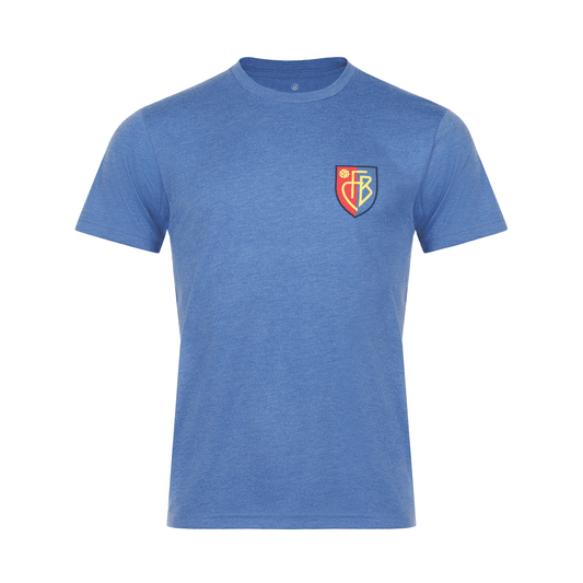 T-Shirt blau meliert Basel retro